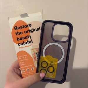 iPhone 15 Pro Purple Magnetic Phone Case - New